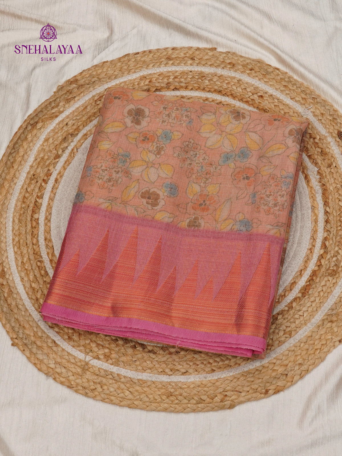 Brown Linen Tissue Saree