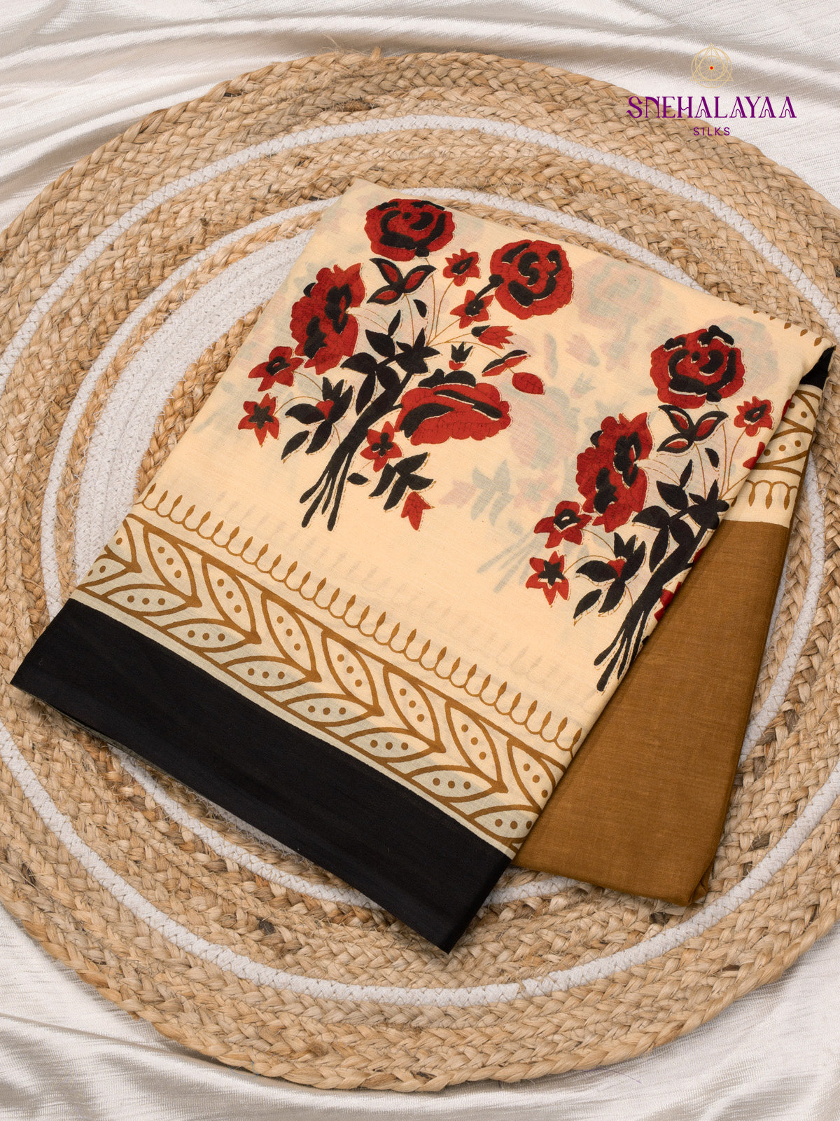 Mustard Jaipur Cotton Saree