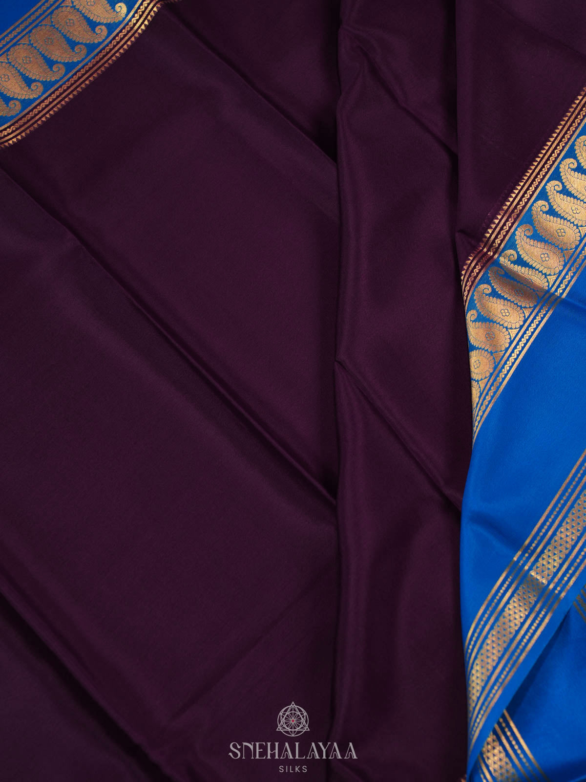 Burgundy Mysore Silk Saree
