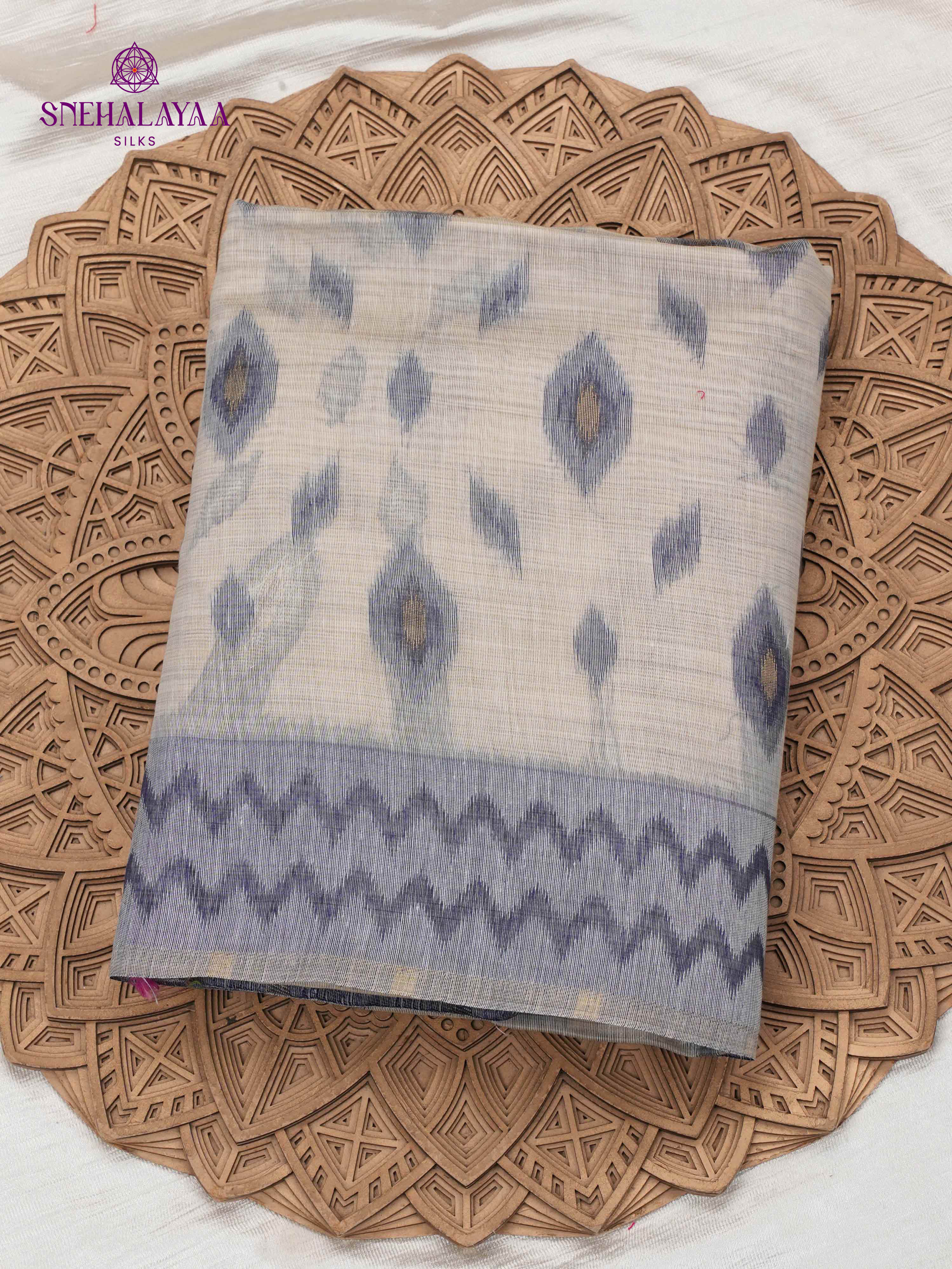 Off White Munga Cotton Saree