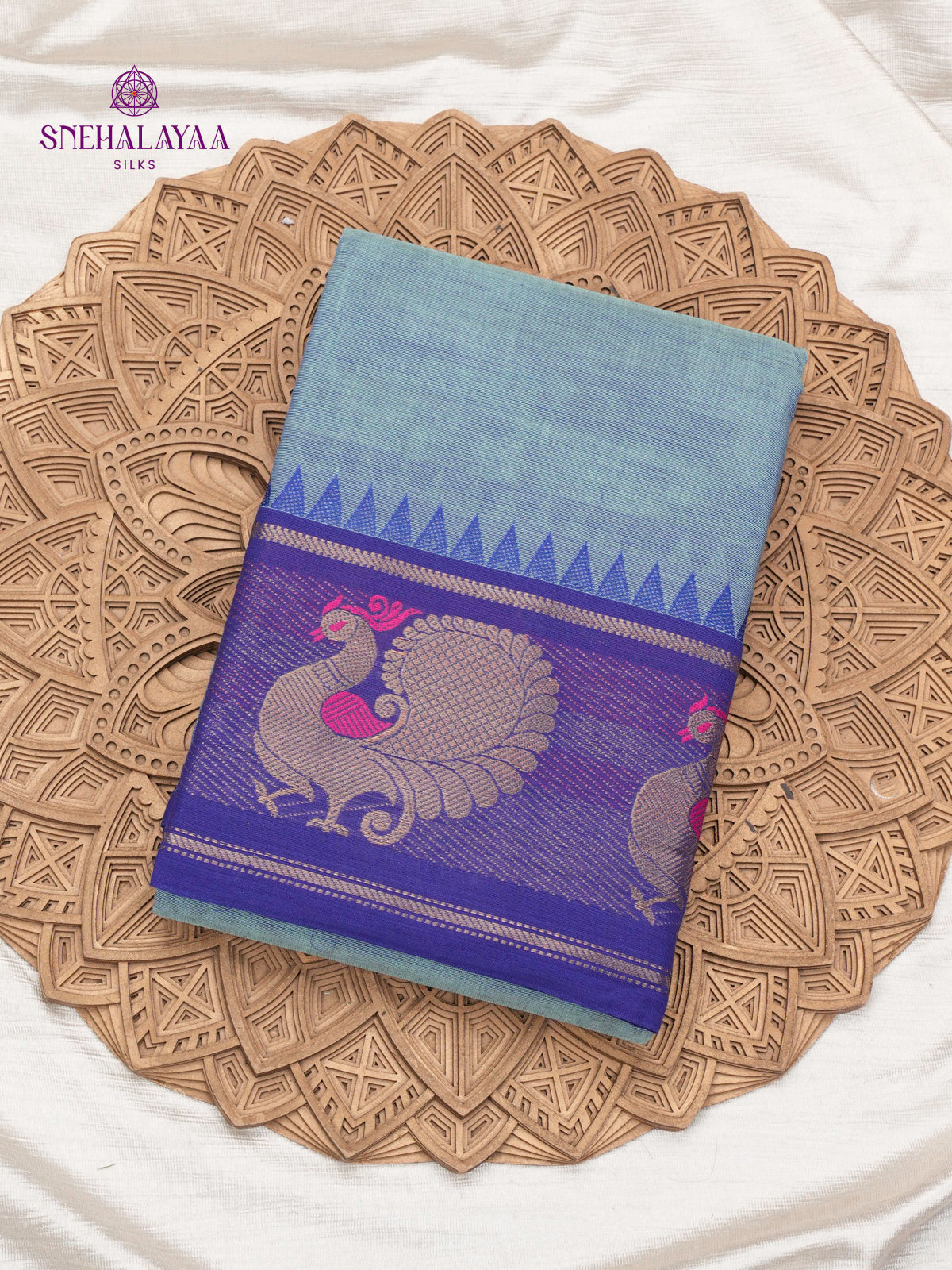 Blue Chettinad Cotton Saree