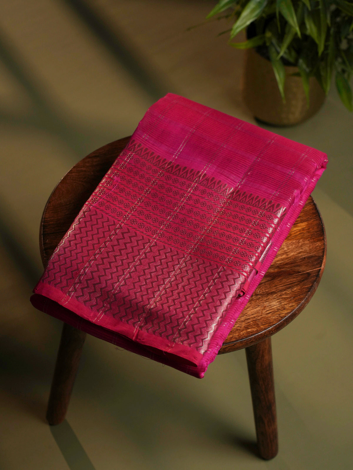 Rani Pink Mangalagiri Silk Cotton Saree