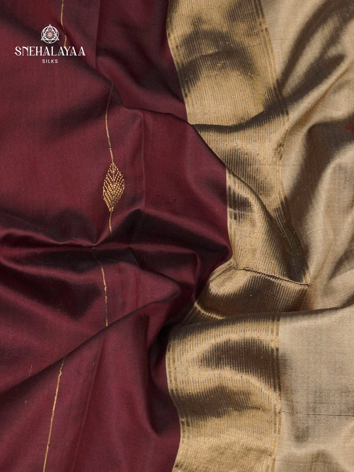 Coffee Brown Maheshwari Mulbary Silk Saree