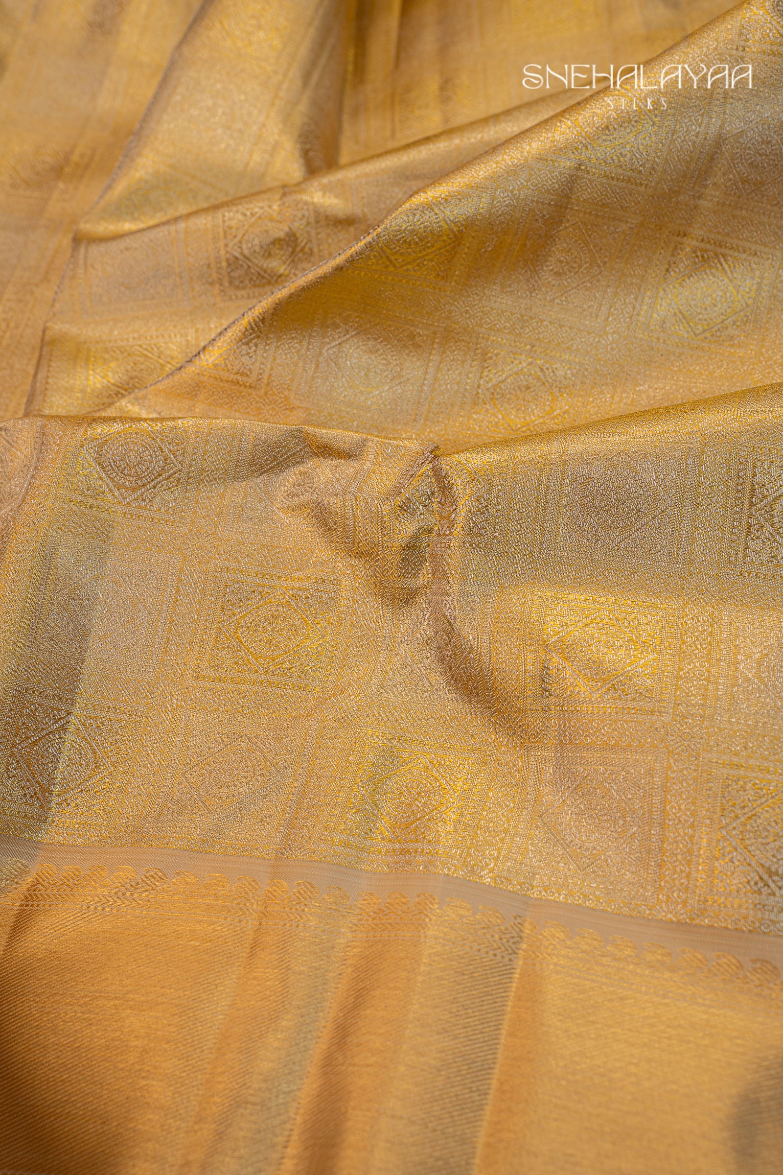 Gold Kancheevaram Tissue Silk Saree