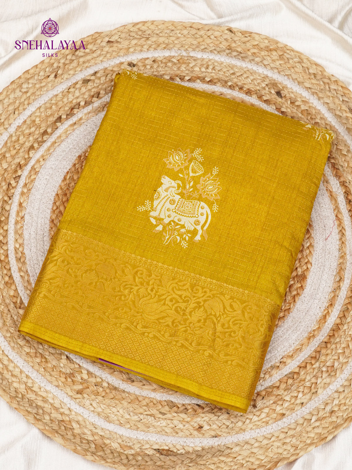 Yellow Dola Silk Saree
