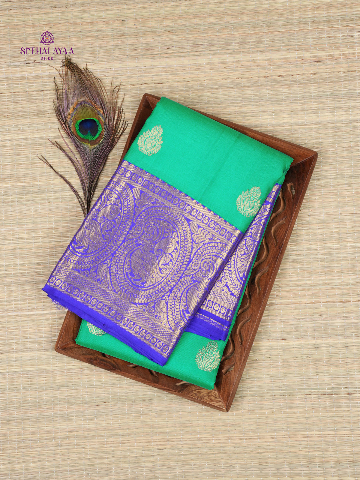 Teal Green Kanjivaram Silk Saree