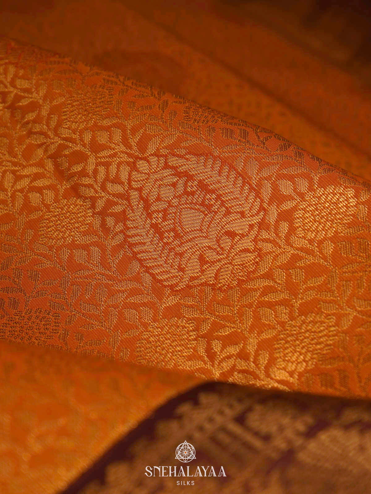 Orange Art Silk Saree