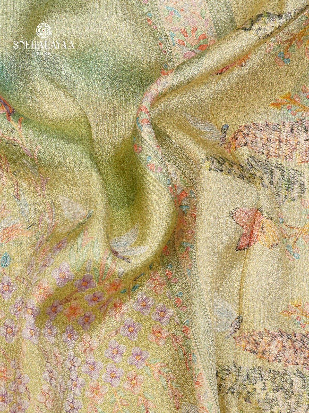 Pale Green Tissue Tussar Saree