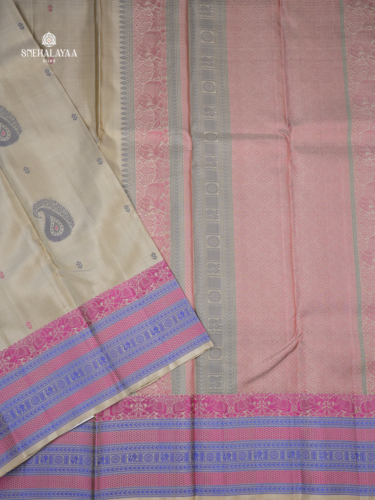 Grey Kanjivaram Soft Silk Saree