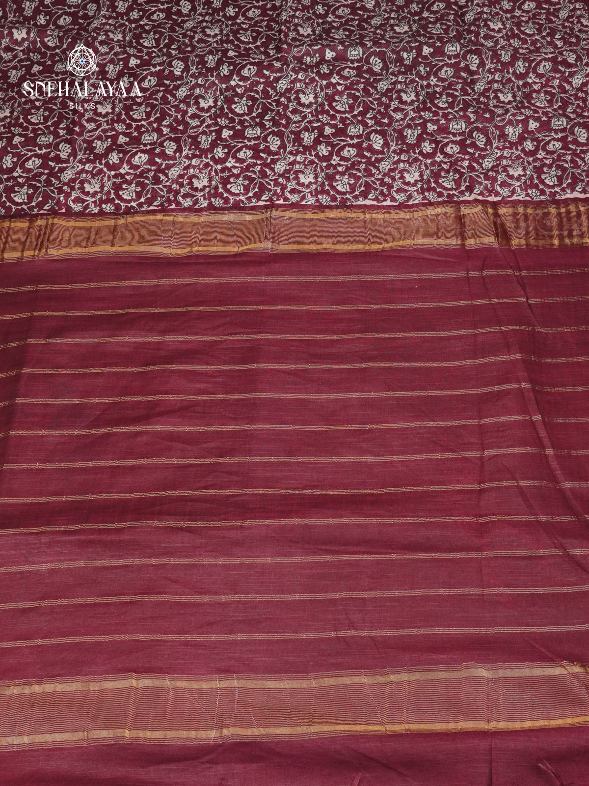 Magenta Bamboo Silk Saree
