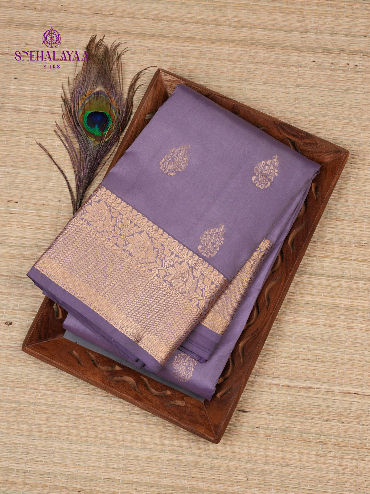 Lilac Kanjivaram Silk Saree