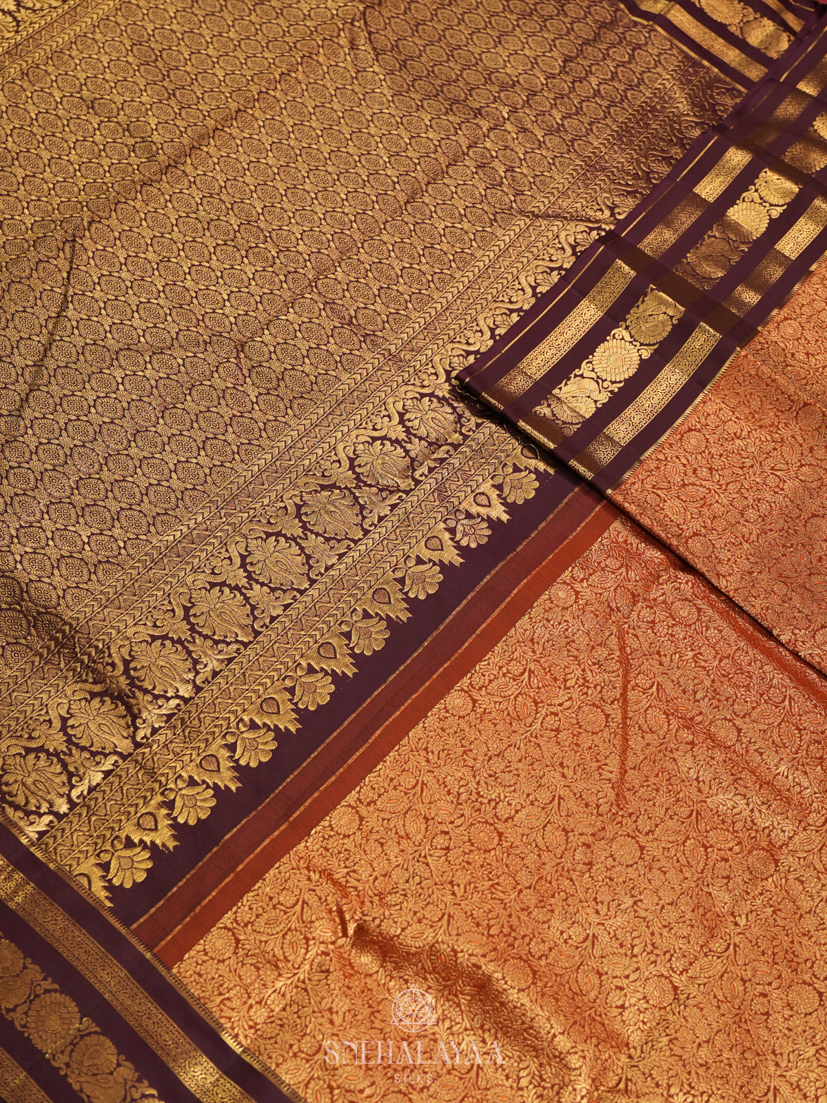 Orange Kanjivaram Silk Saree
