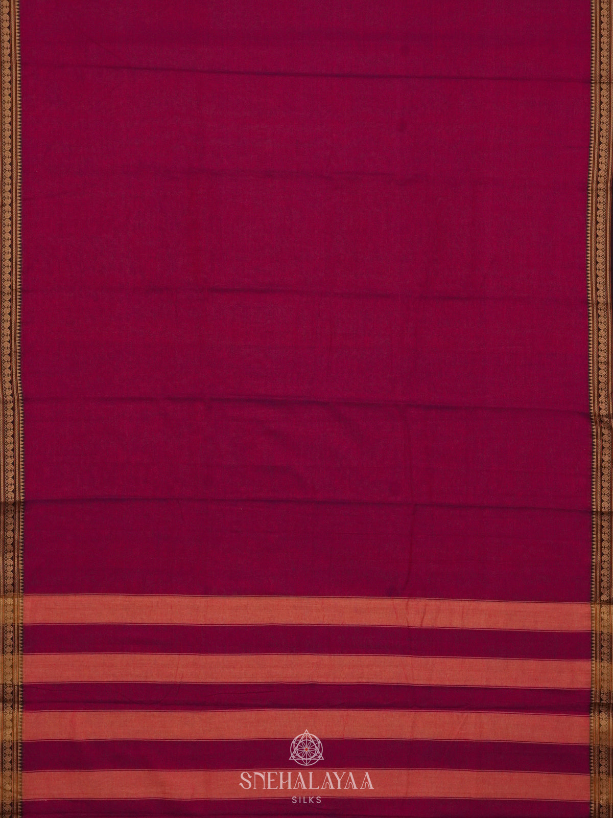 Magenta Narayanpet Cotton Saree without Blouse