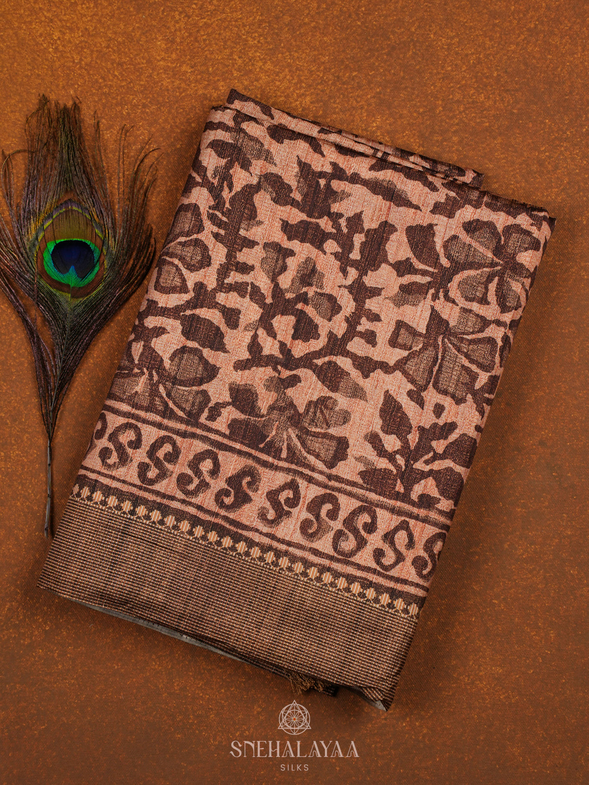 Brown Tussar Saree