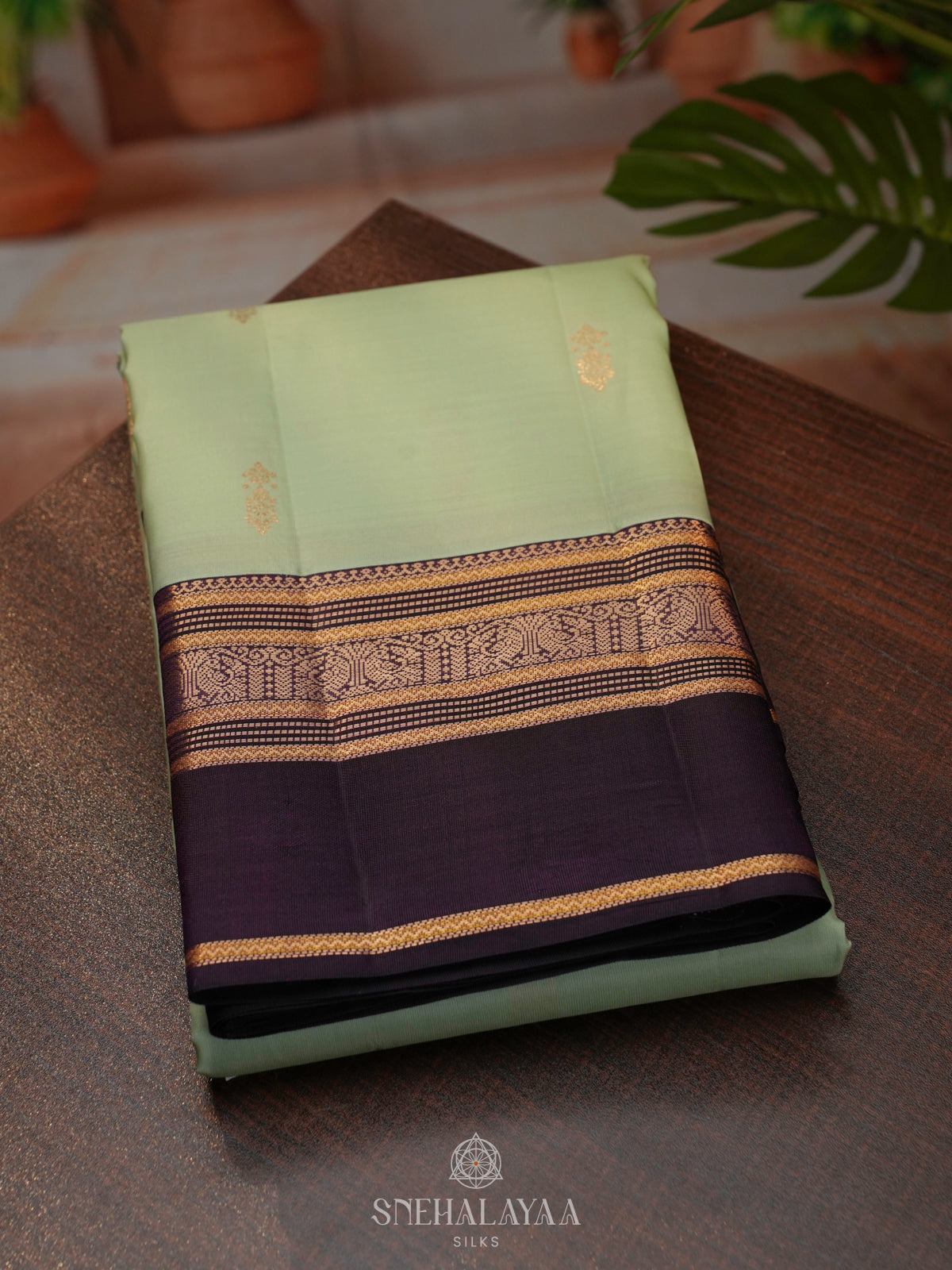 Pista Green Kanjivaram Silk Saree