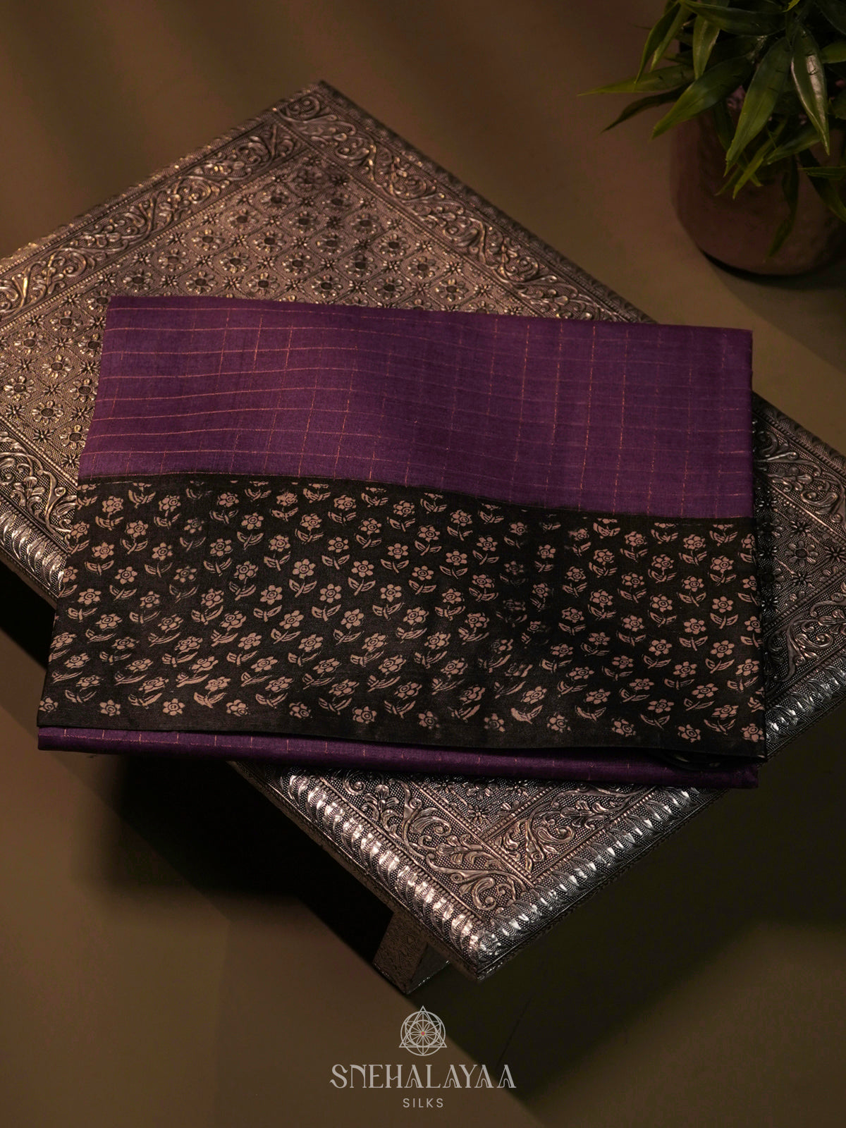Purple Tussar Saree