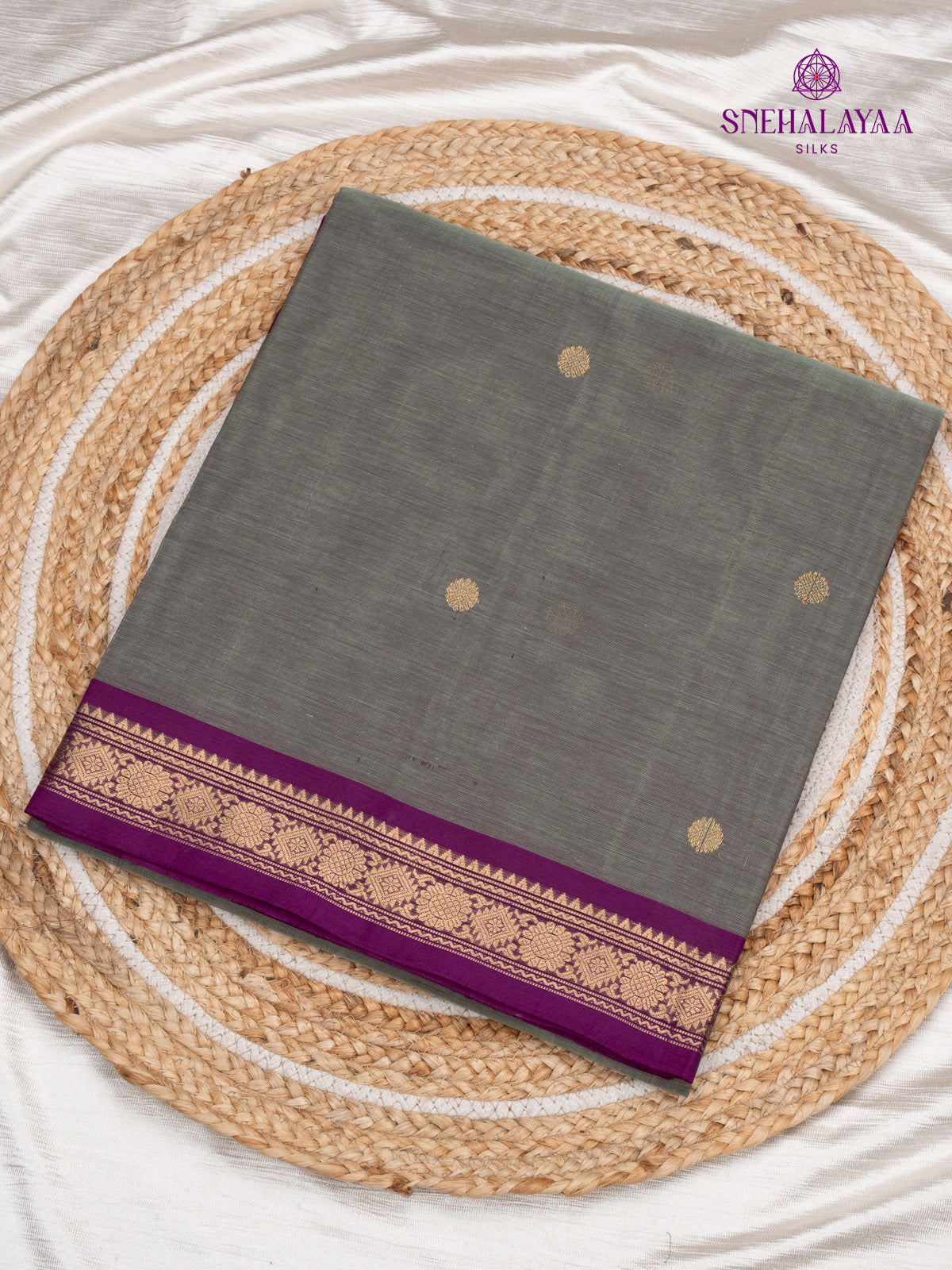 Grey Kanchi Silk Cotton Saree
