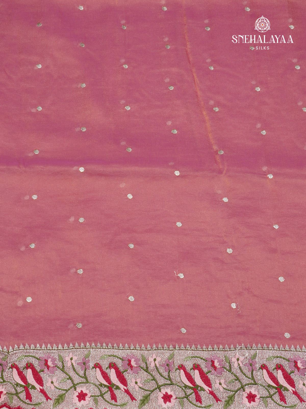 Pastel Pink Embroidery Designer Saree