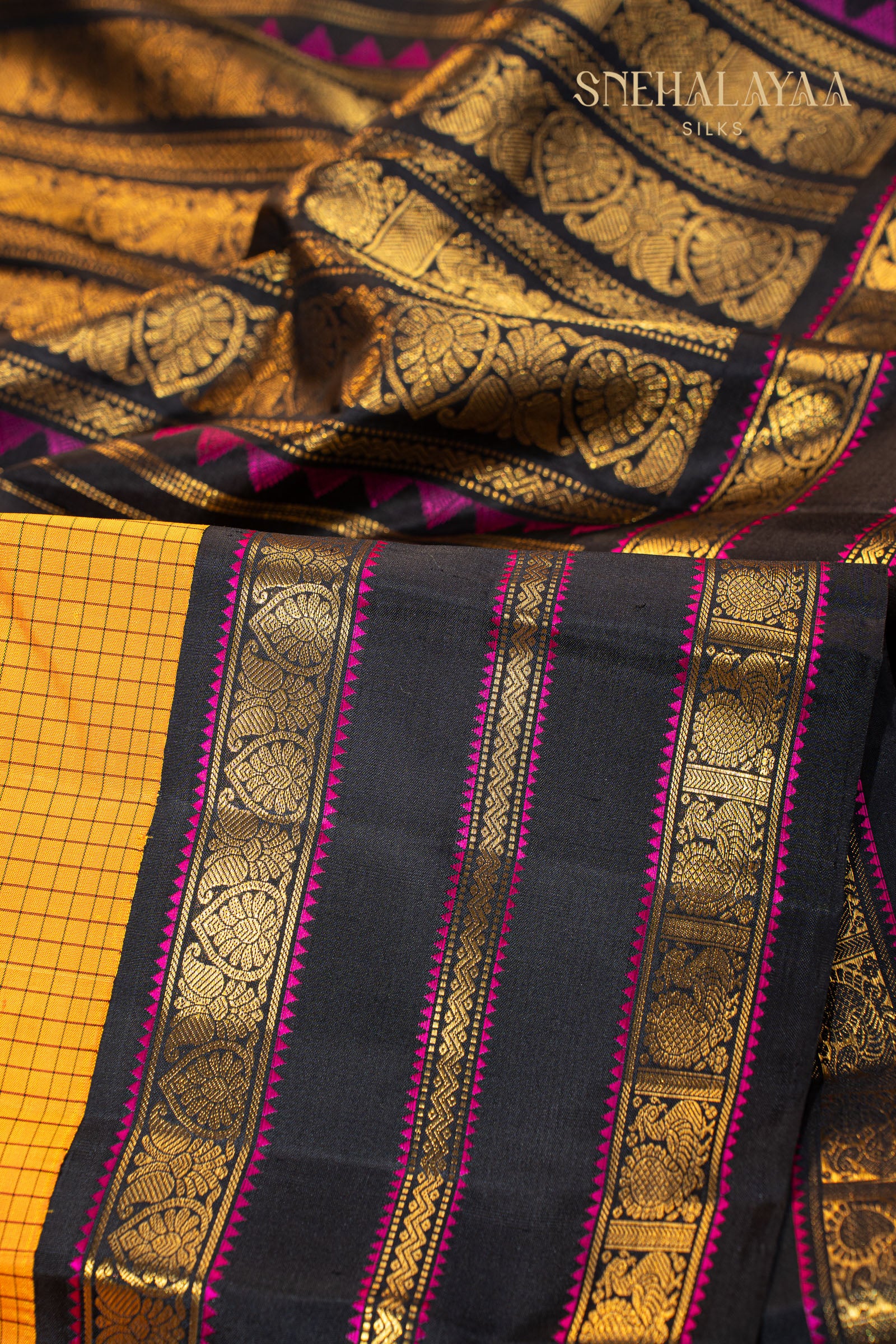 Mango Yellow Kancheevaram Silk Saree