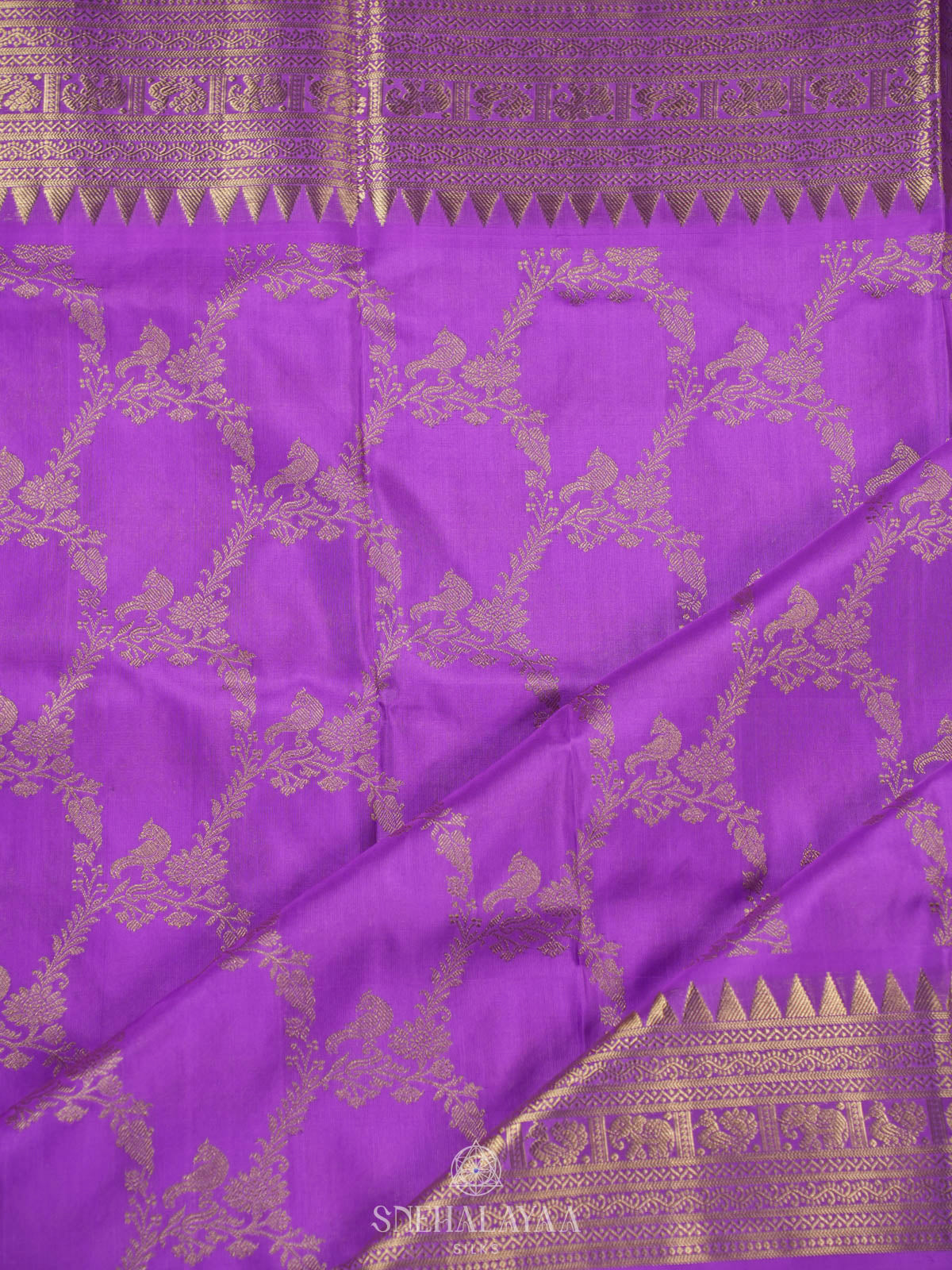 lavender Venkatagiri Silk Saree