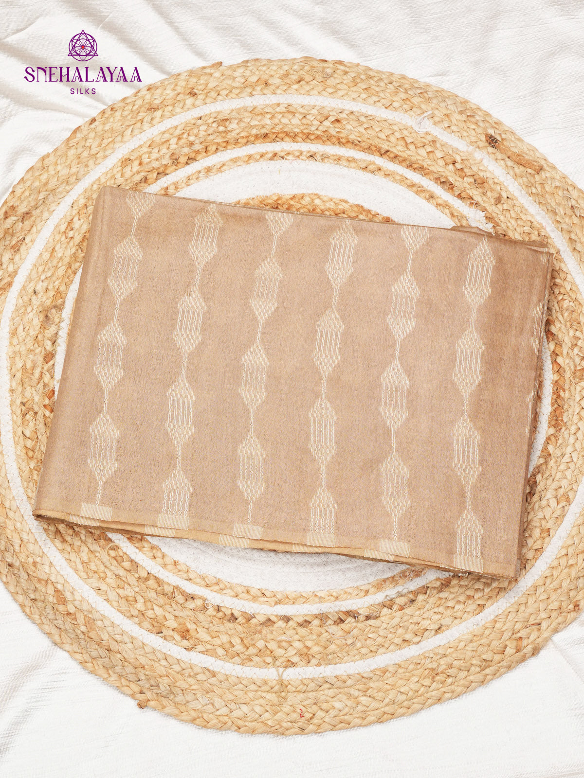 Beige Bamboo Silk Saree