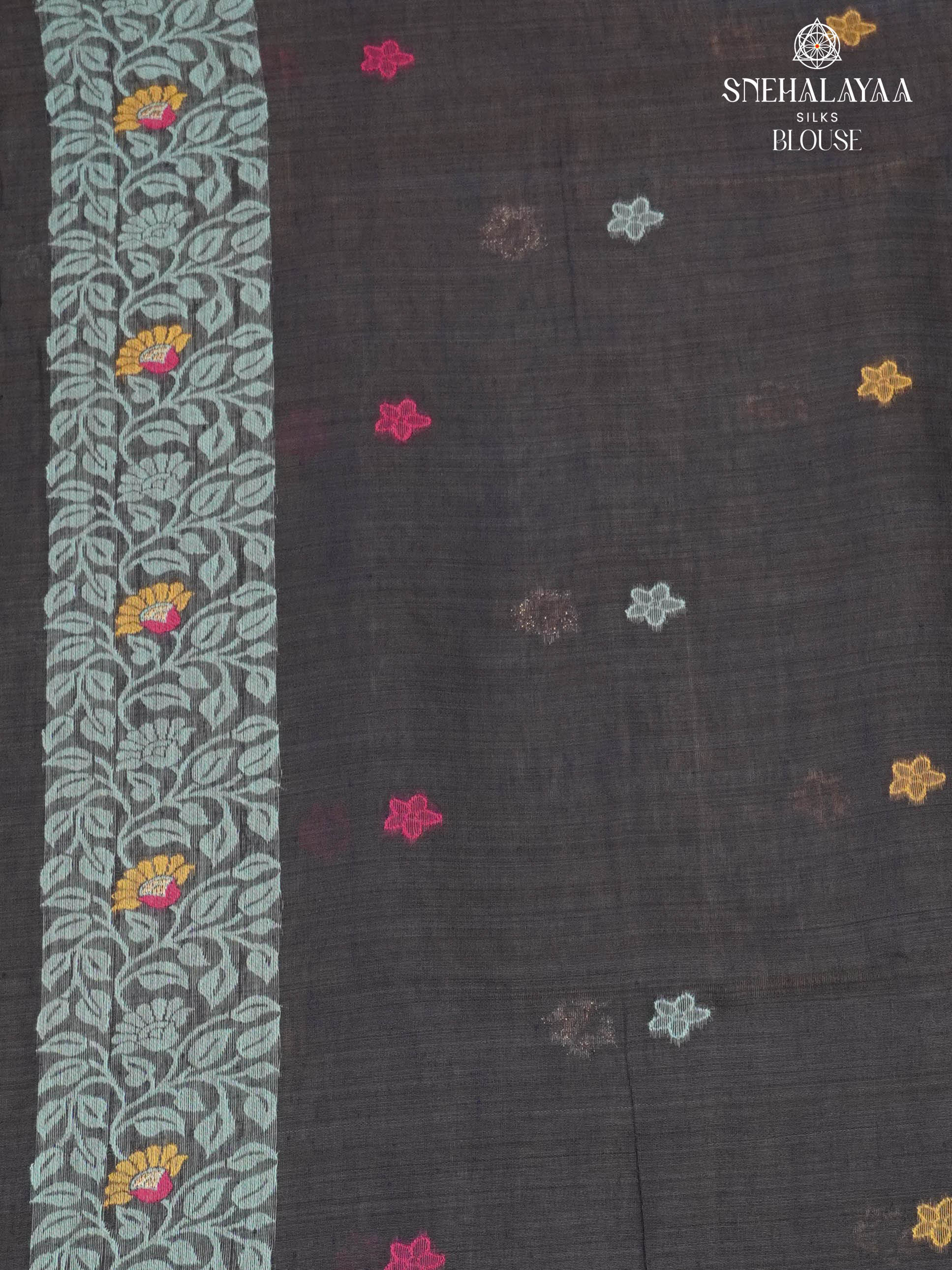 Teal Blue Munga Cotton Saree