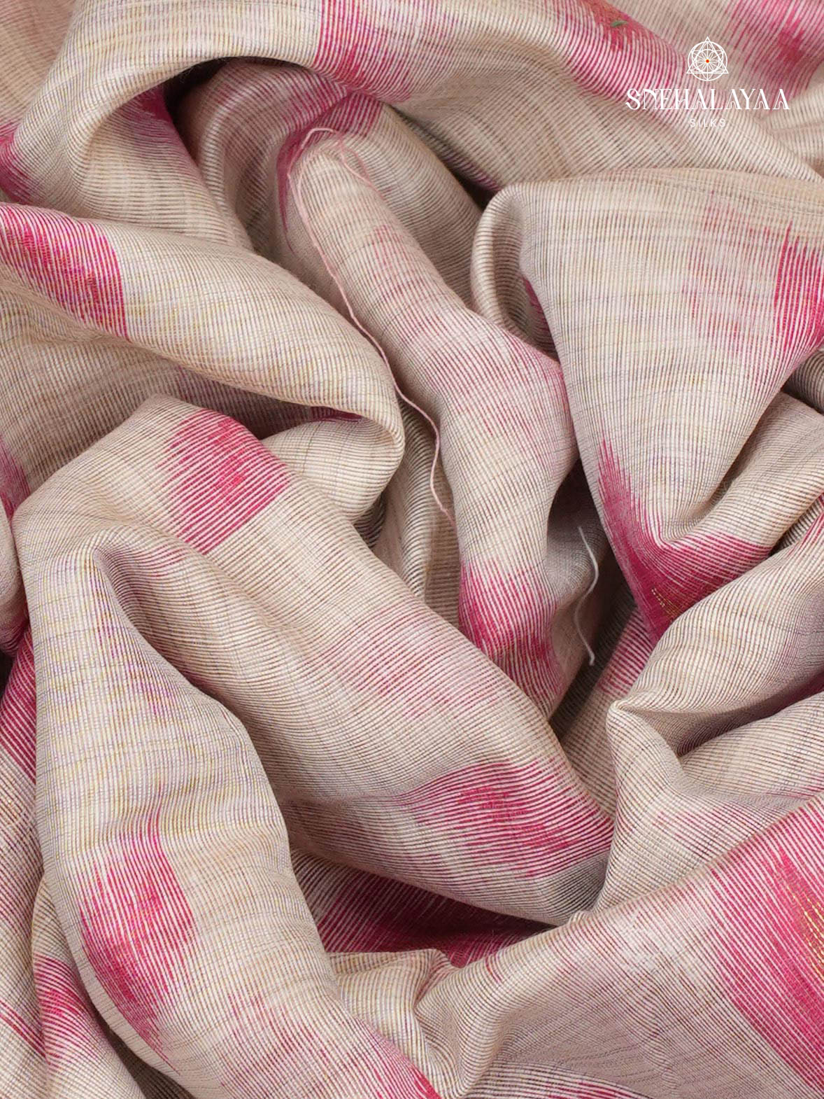 Off White Munga Cotton Saree