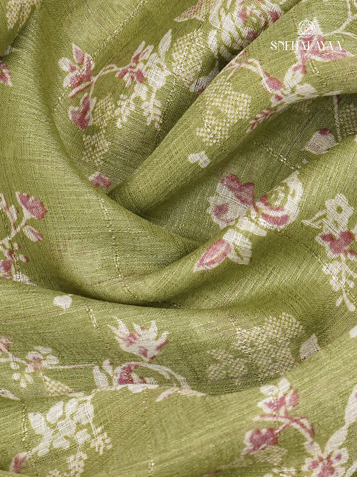 Olive Green Dola Silk Saree