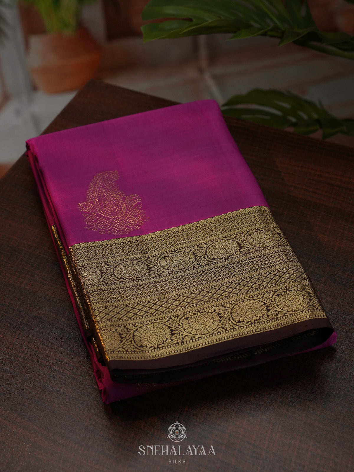 Violet Kanjivaram Silk Saree
