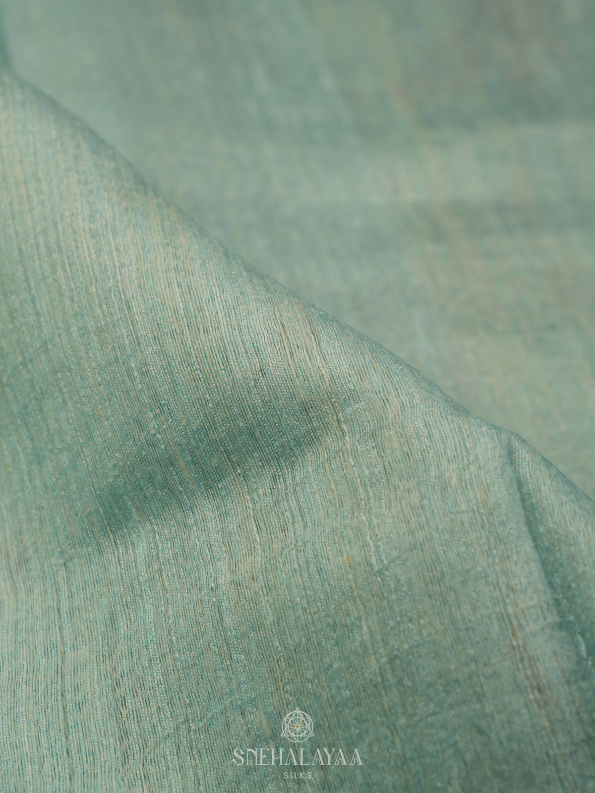 Sky Blue Matka Jute Saree