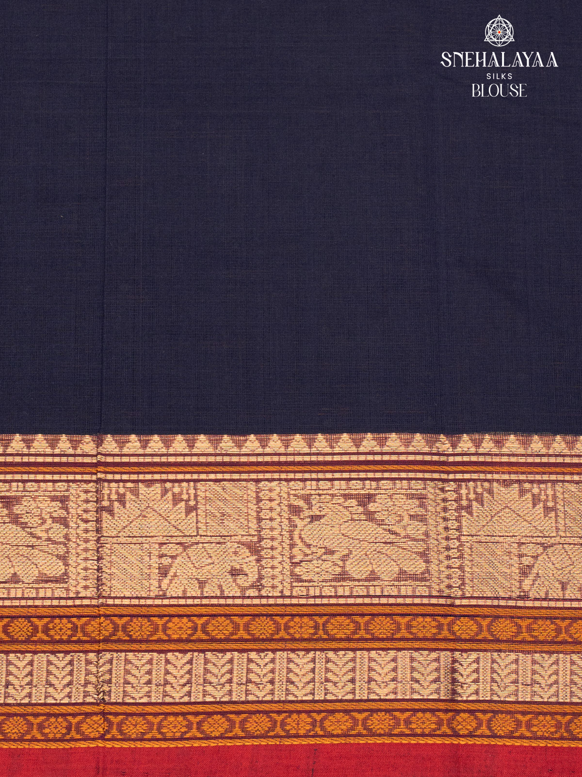 Navy Blue Pure Kanchi Cotton Saree