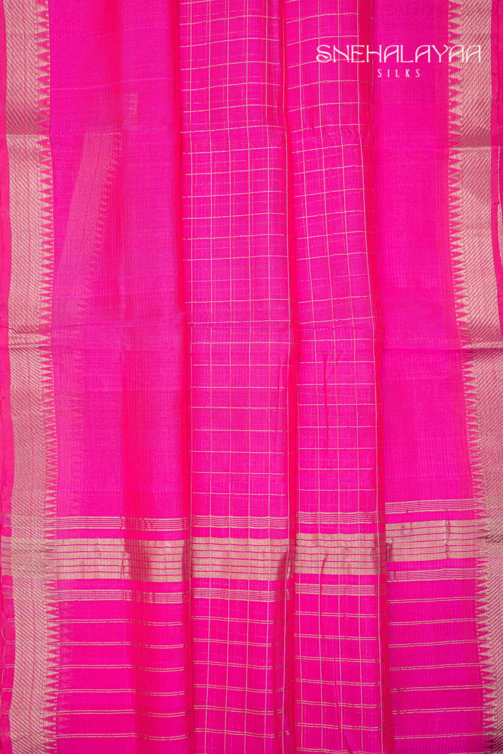 Rani Pink Mangalgiri Silk Saree
