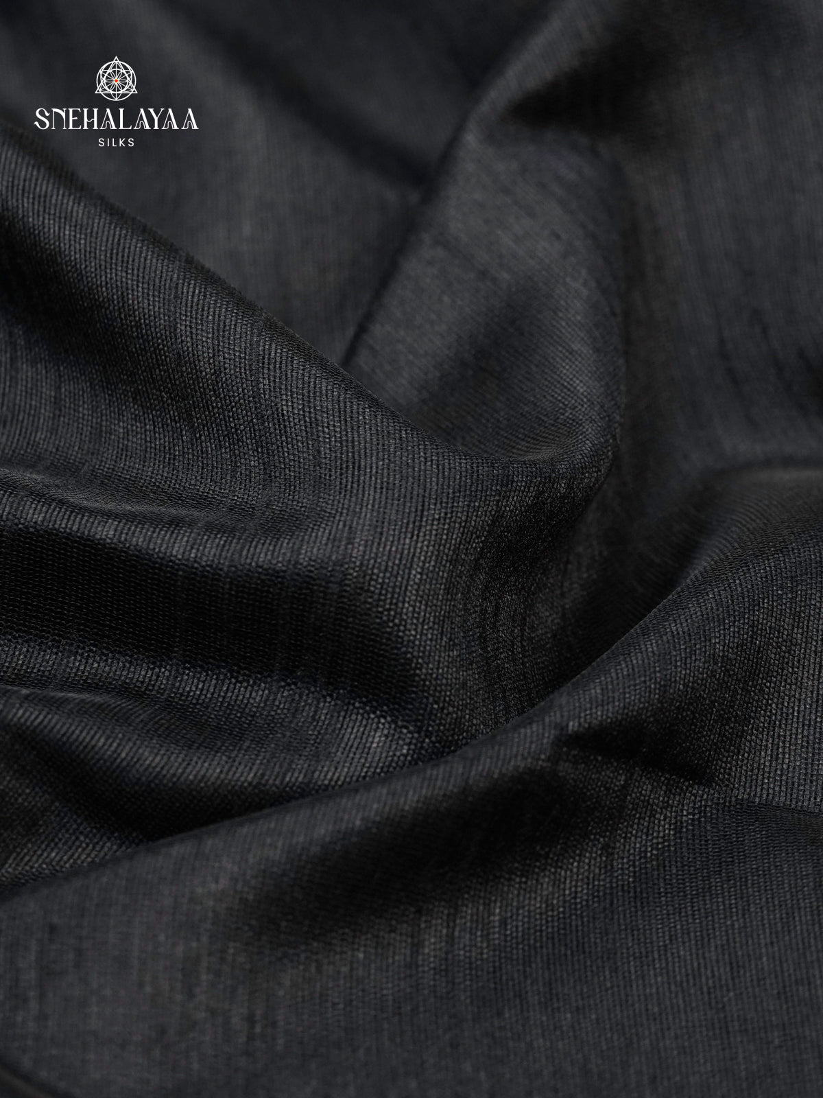 Black Dupion Silk Saree