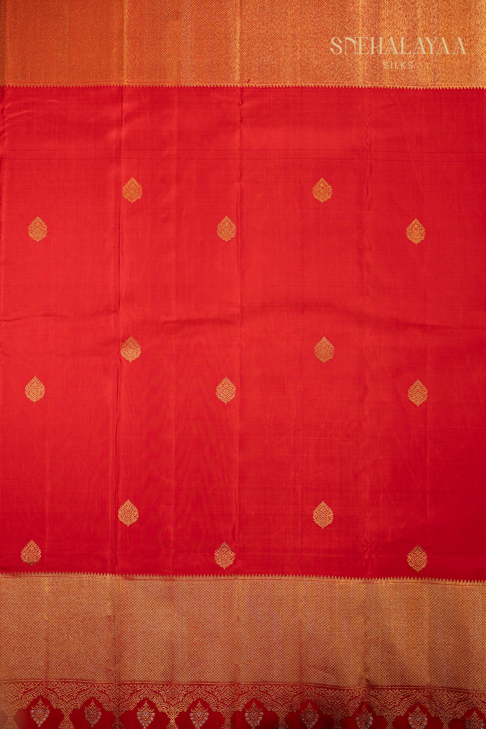 Rose Red Kancheevaram Silk Saree