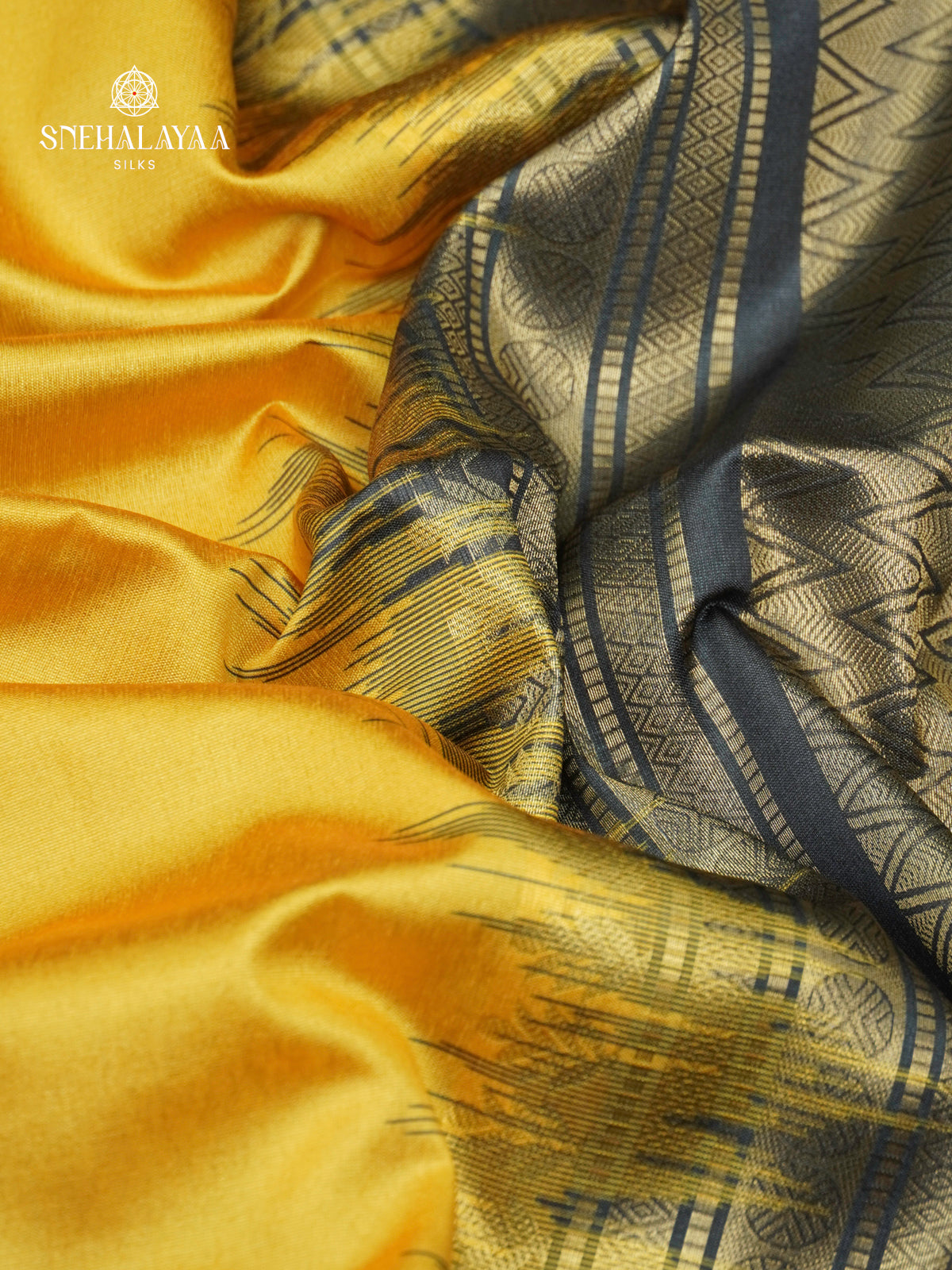 Mango Yellow Jute Saree