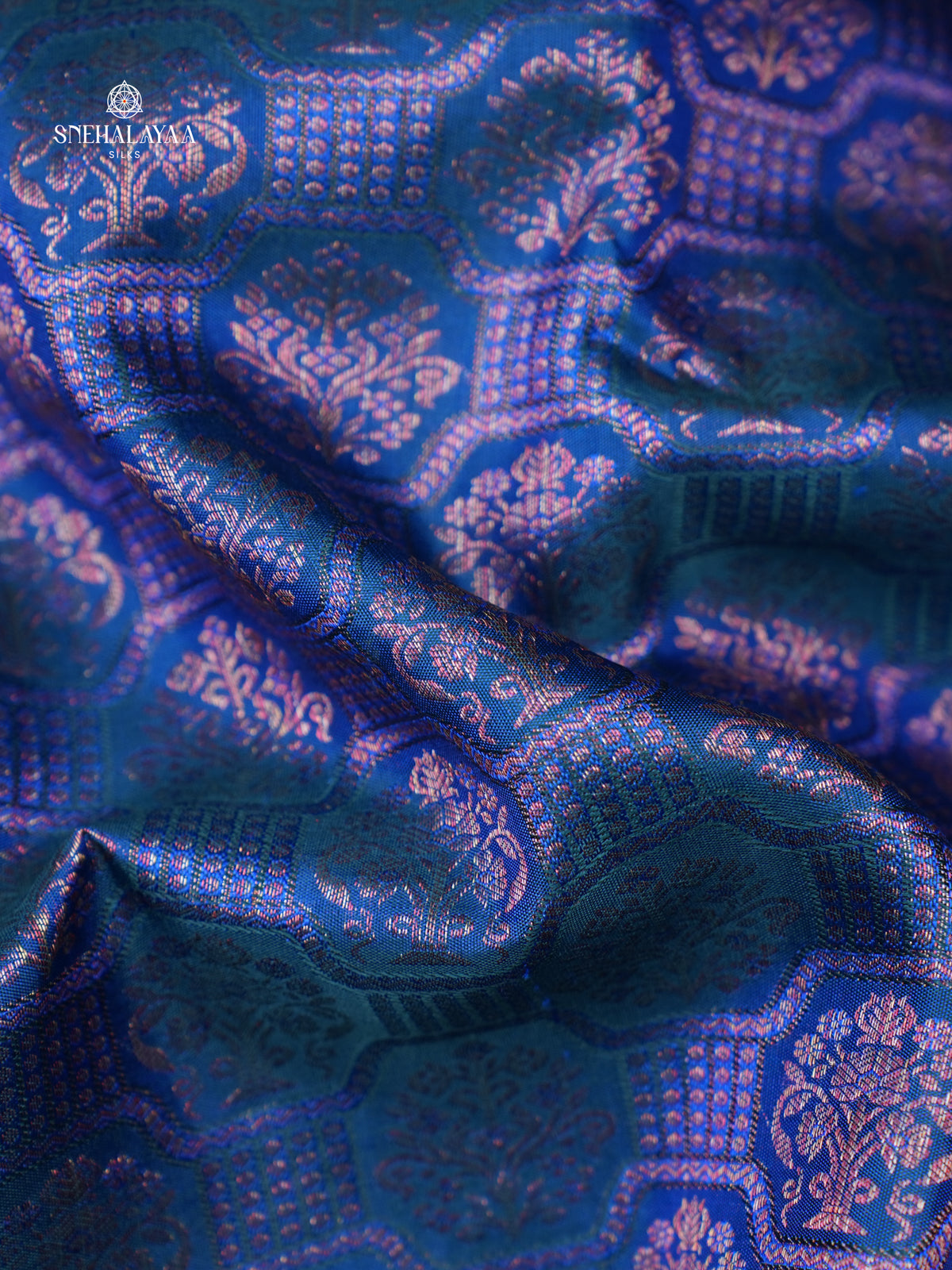 Peacock Blue Kanjivaram Silk Saree