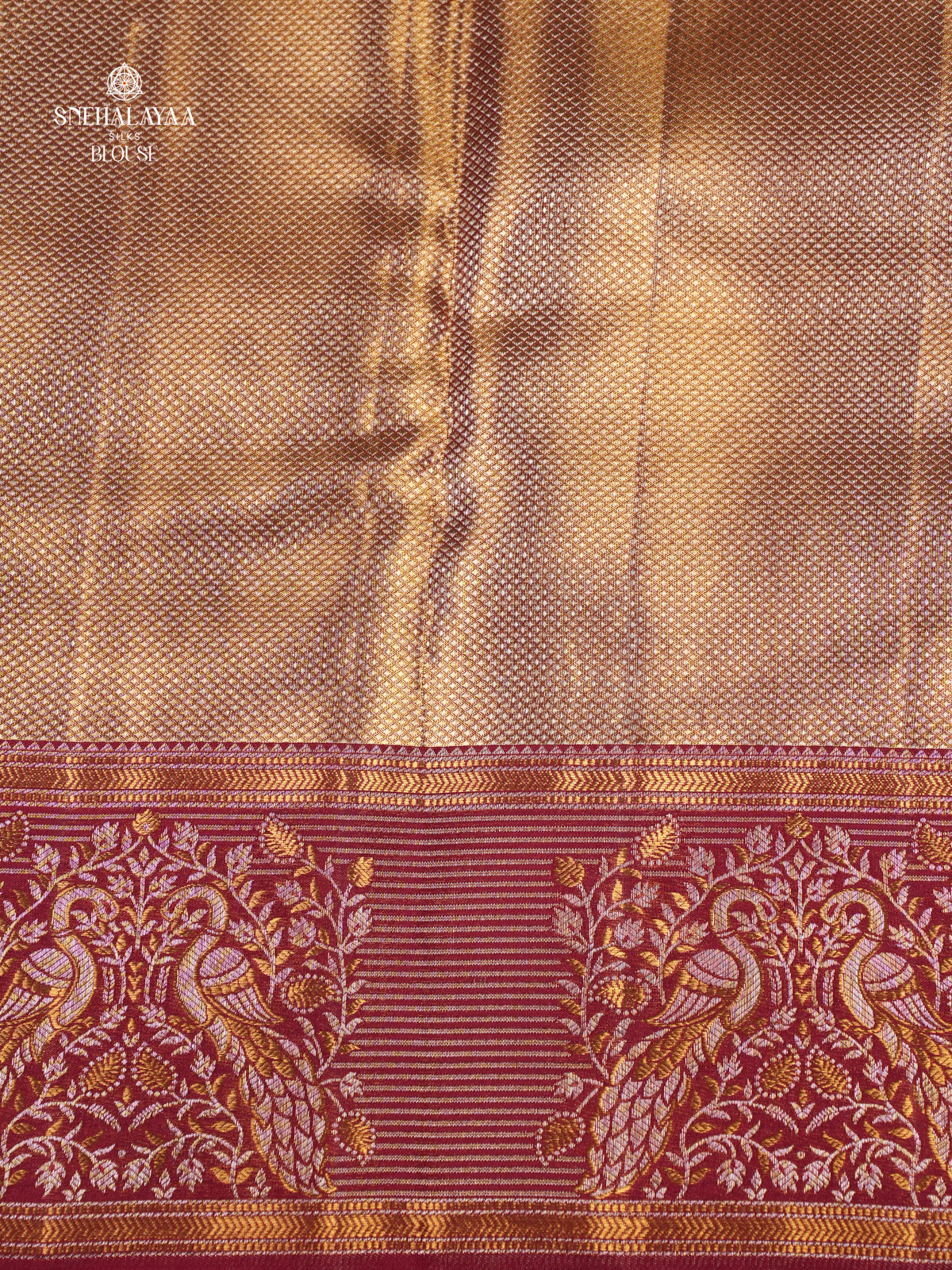 Golden Kanjivaram Silk Saree