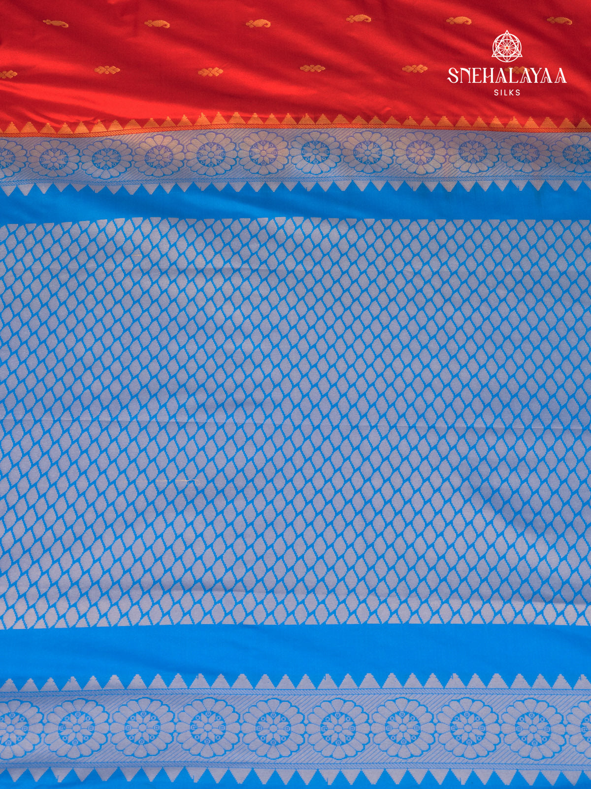 Rust Orange Gadwal Silk Saree