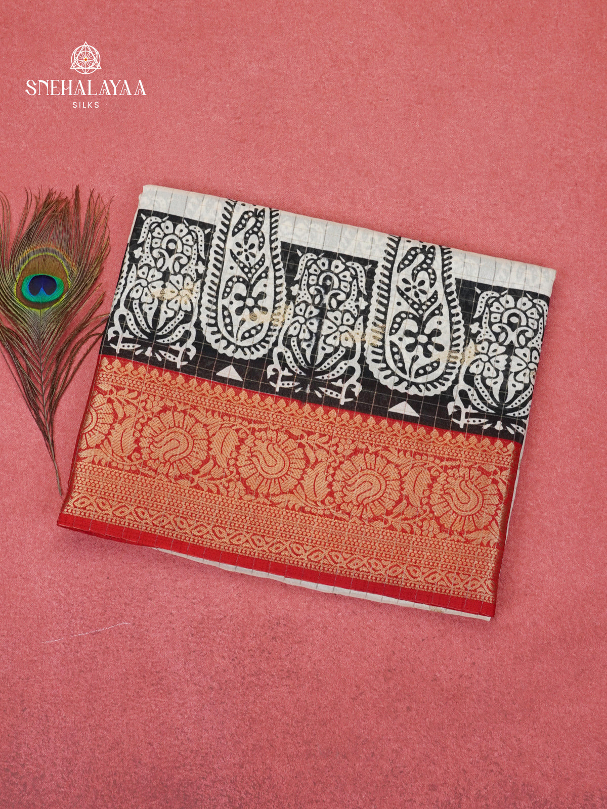 White Dola Silk Saree