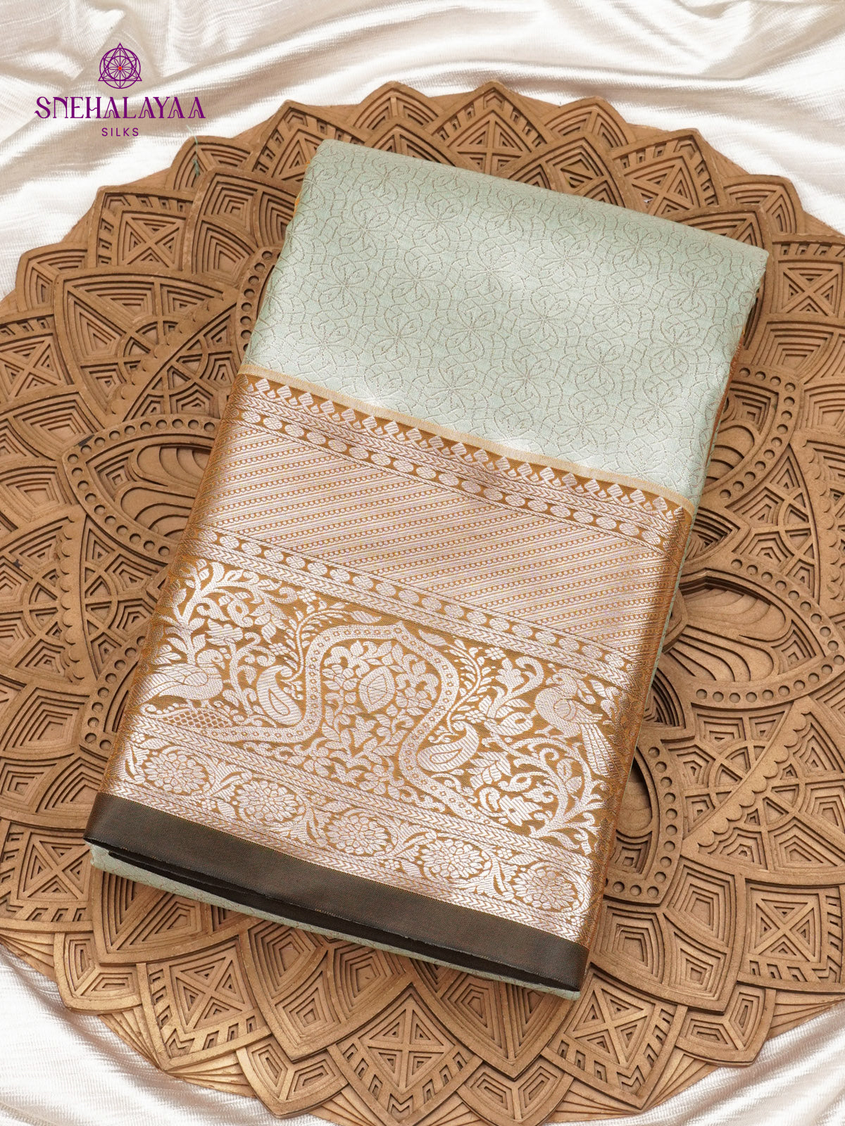 Pale Green Art Silk Saree