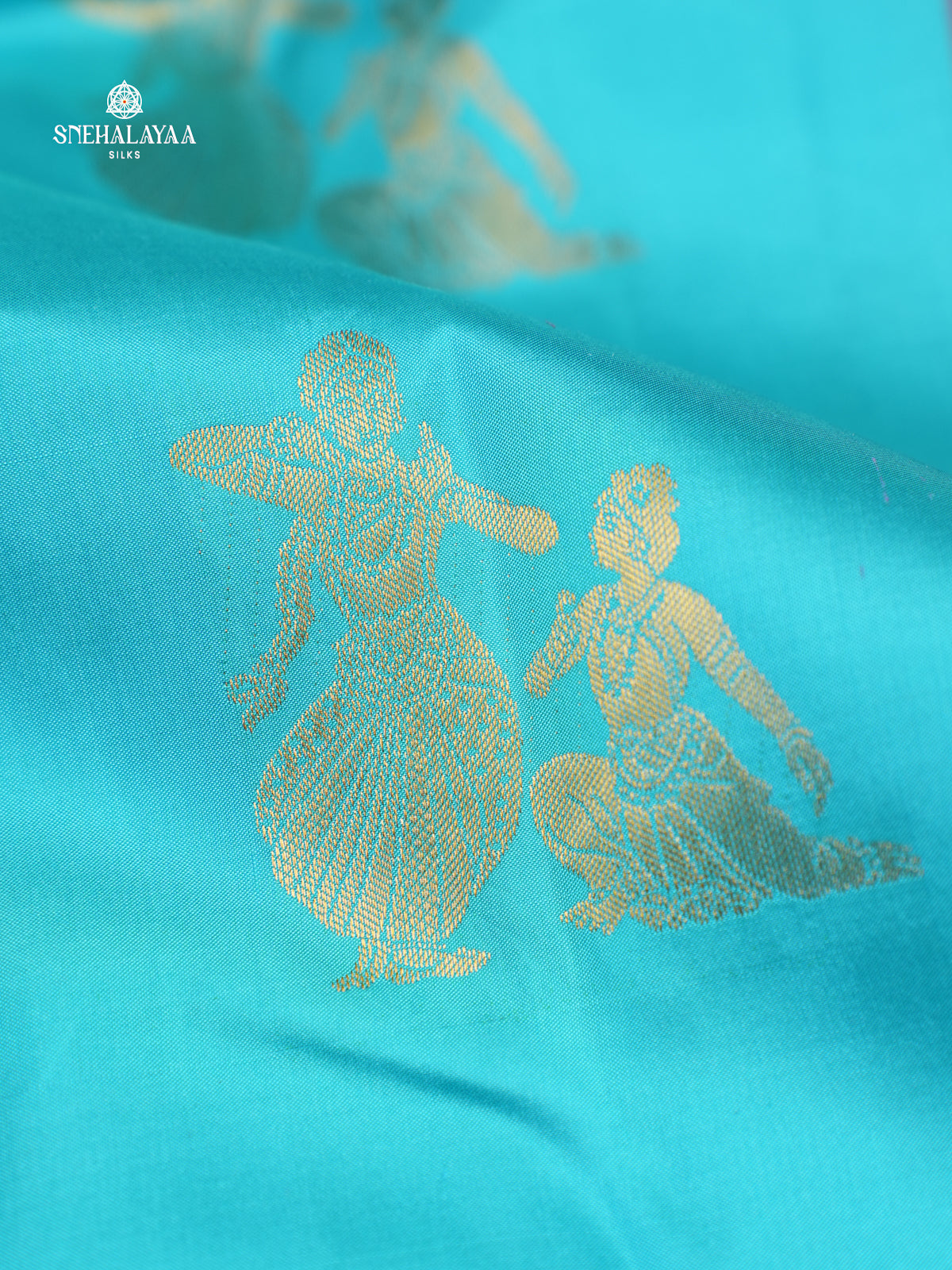 Royal Peacock Blue Kanjivaram Silk Saree