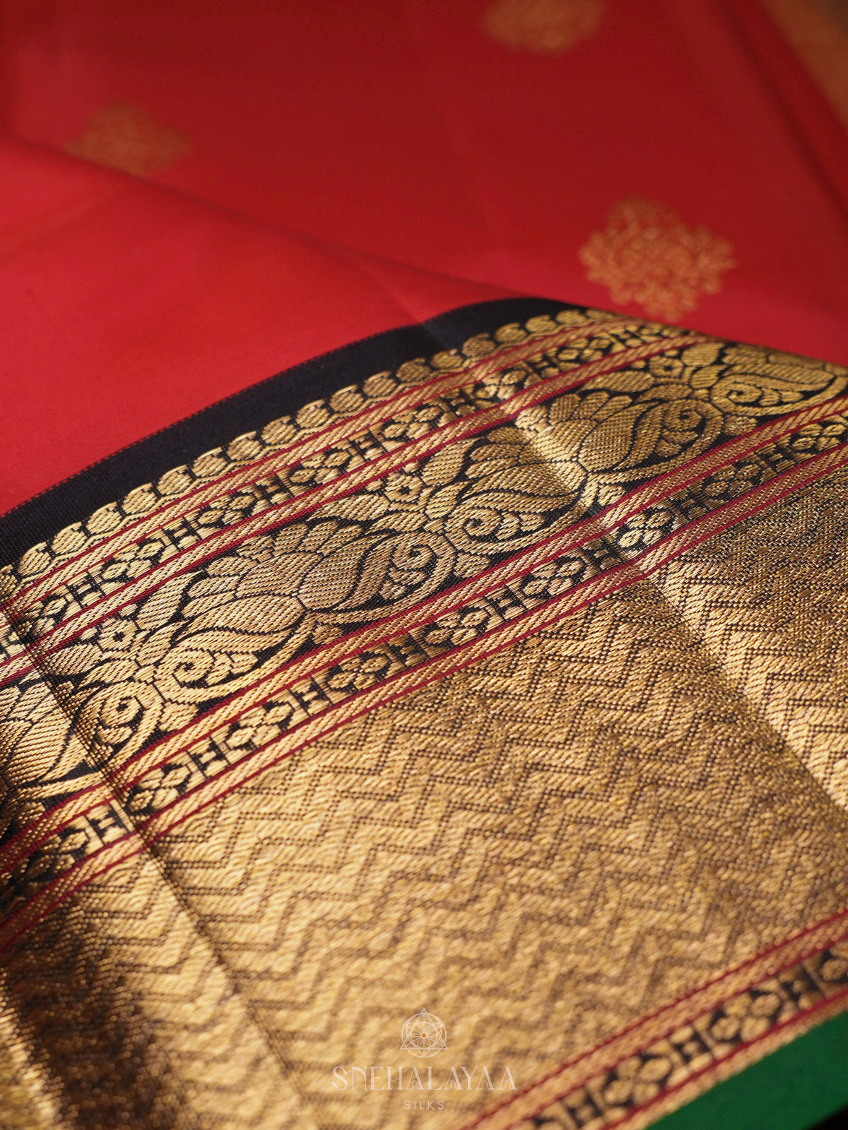 Tomato Red Kanjivaram Silk Saree