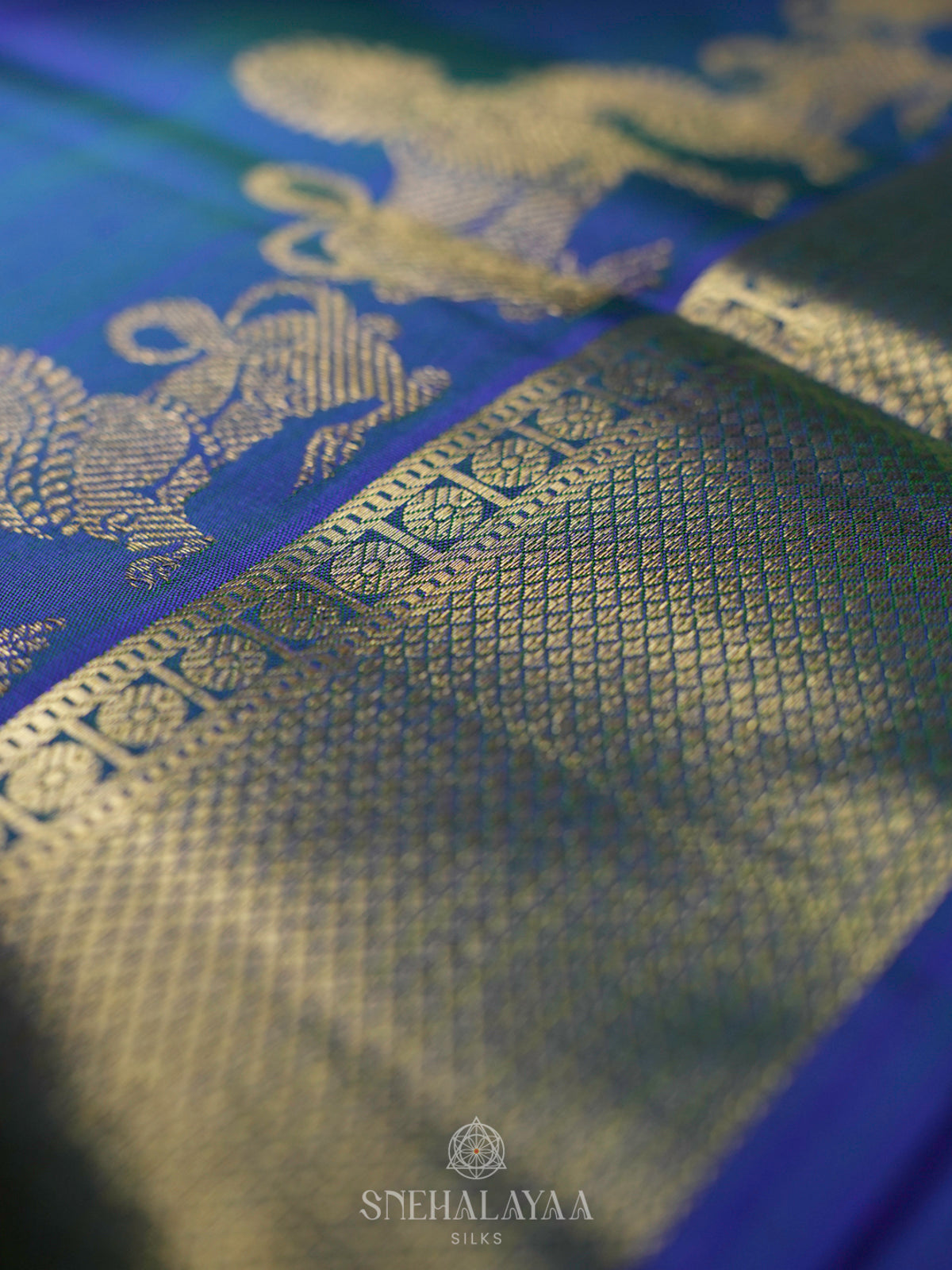 Navy Blue Kanjivaram Silk Saree