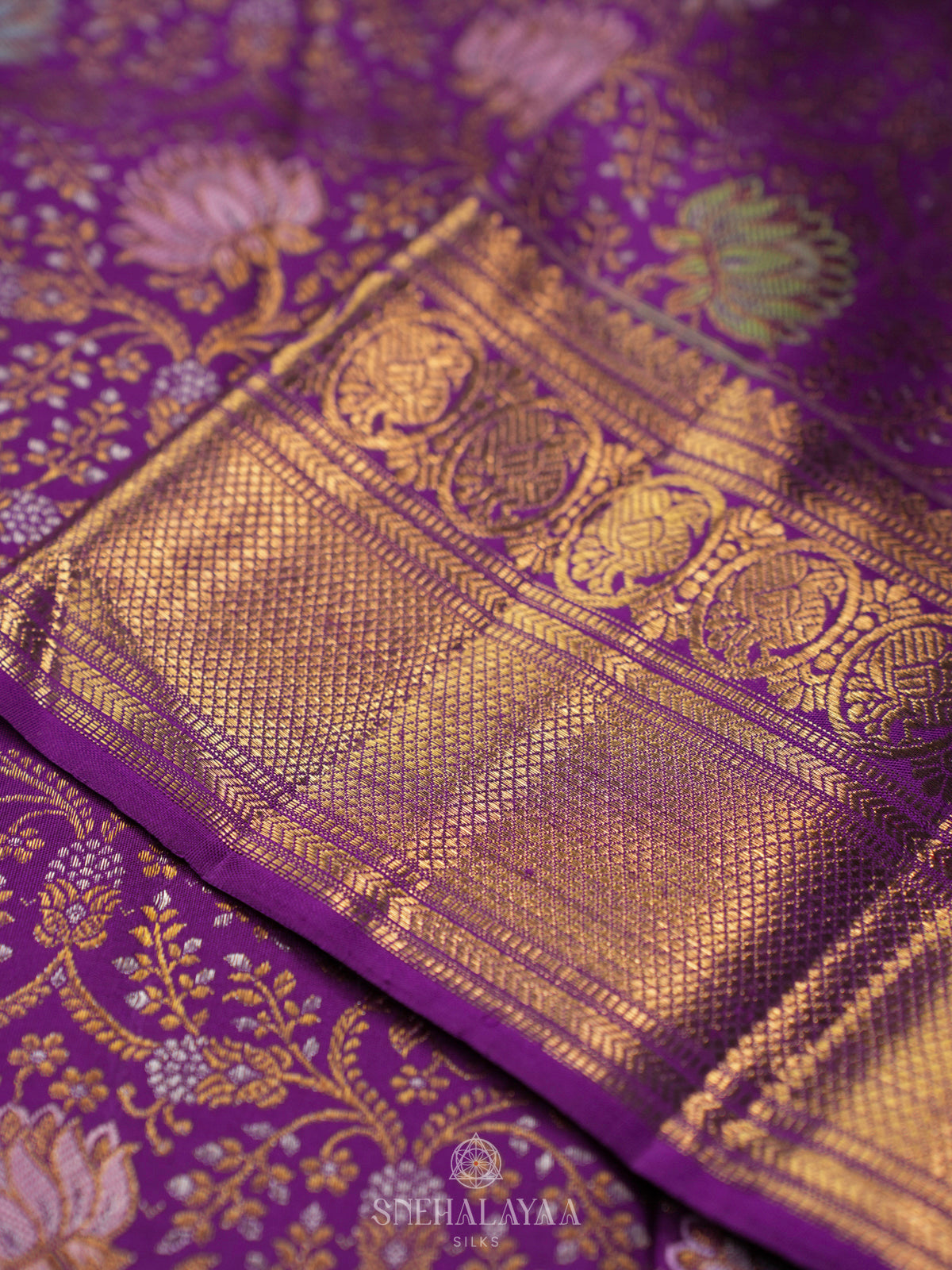 Purple Kanjivaram Silk Saree