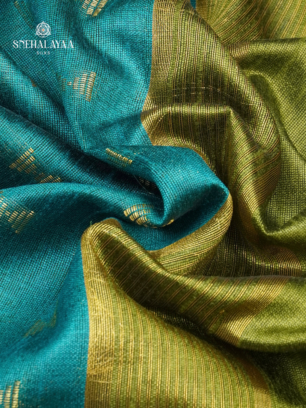 Sky Blue Bamboo Silk Saree