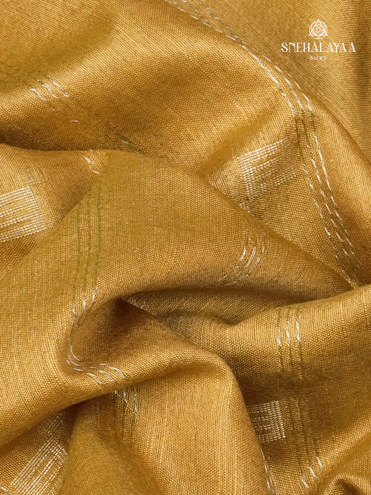Golden Yellow Bamboo Silk Saree