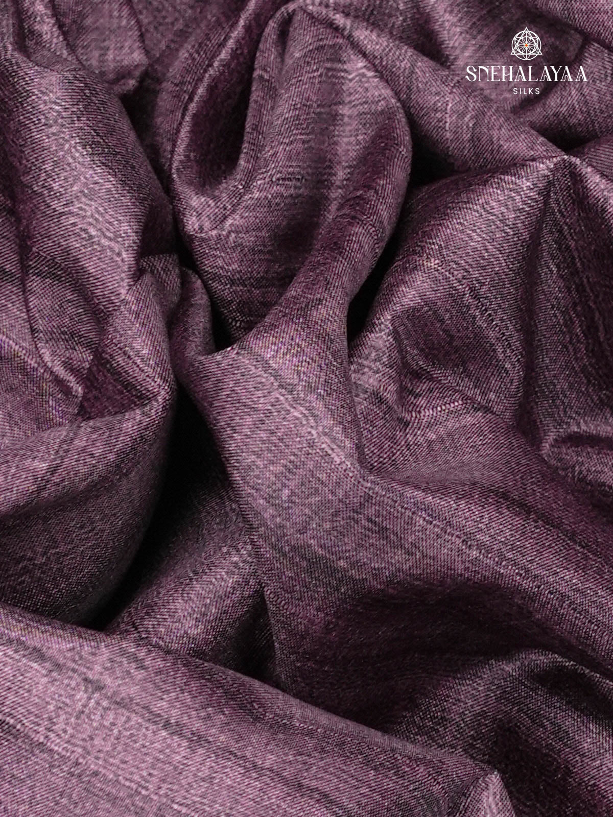 Purple Floral Printed Tussar Saree