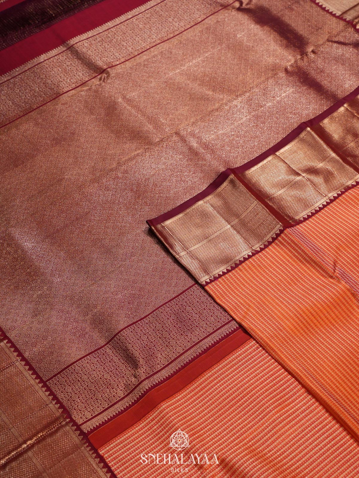 Peach Kanjivaram Silk Saree