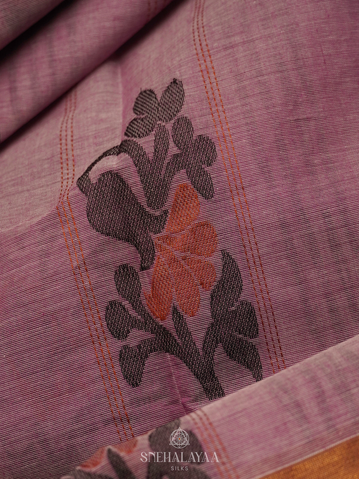 Mauve Handloom Cotton Saree