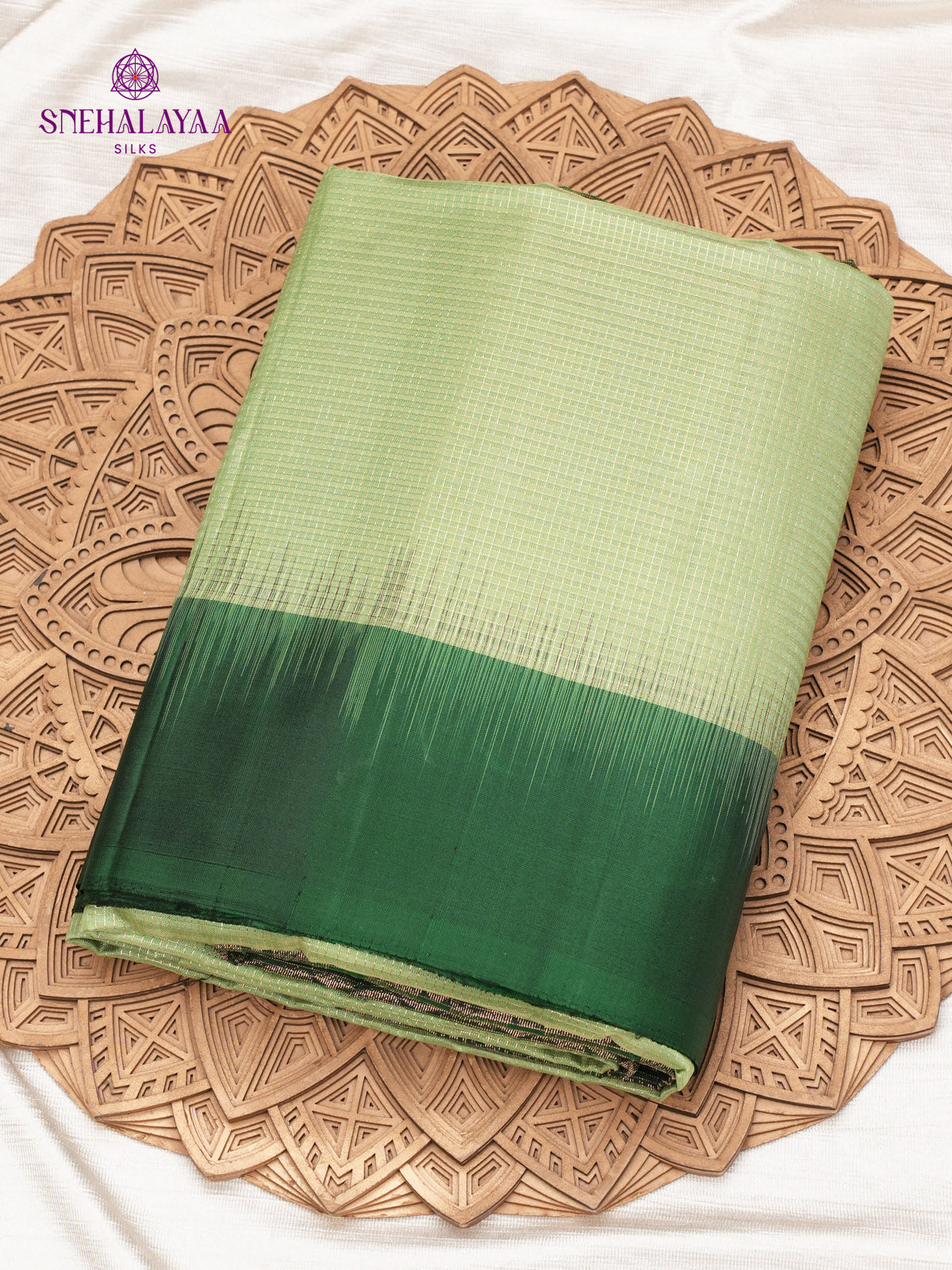 Gooseberry Green Knajivaram Soft Silk Saree